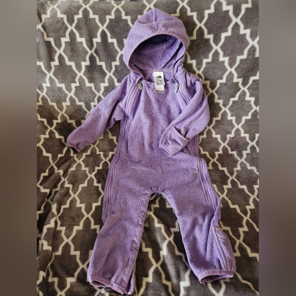 The North Face Fleece Bunting Snowsuit, Purple, 18-24 months